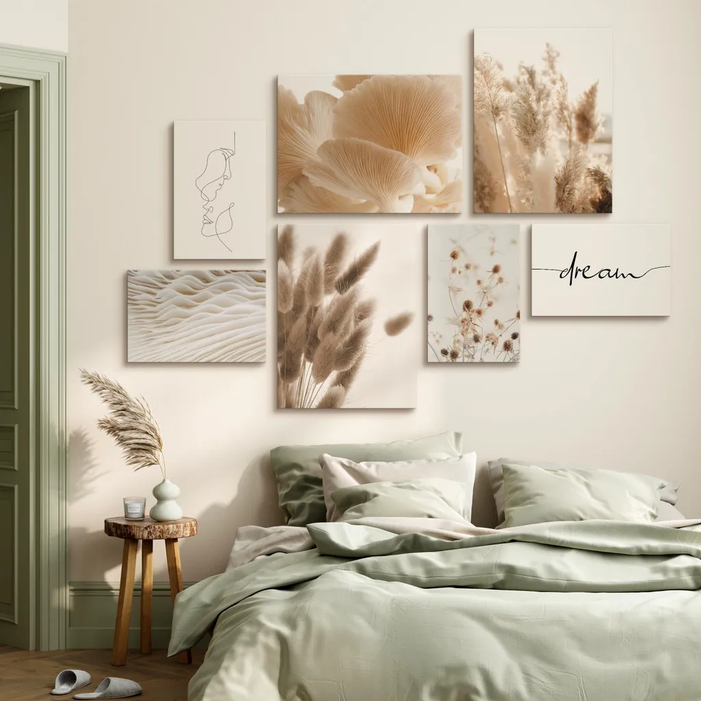 Décoration Murale Nature : Set de 7 Tableaux Végétaux Prêt à Poser 3D - 4