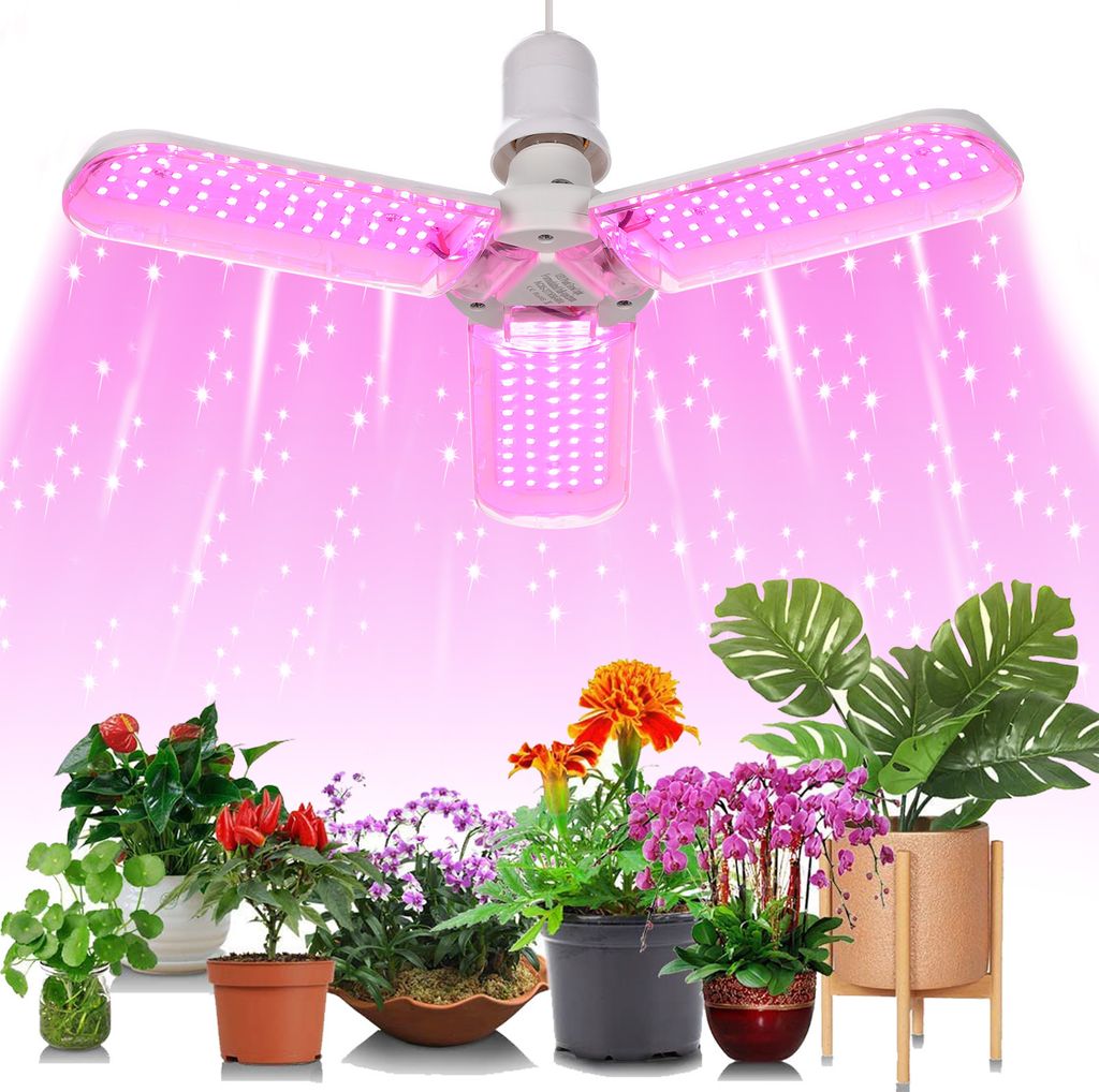30W E27 Pflanzenlampe LED Vollspektrum 180LEDs Faltbare Pflanzen Grow Lampe Rosalicht Wachstumslampe Für Zimmerpflanzen Gemüse Gewächshaus Anzucht