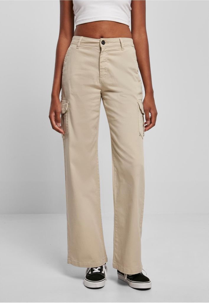 Urban Classics Ladies - High Waist Straight Cargo Hose - W34