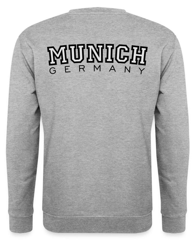 Spreadshirt Munich München Deutschland Streetwear College Uni Pullover, M, Weißgrau meliert