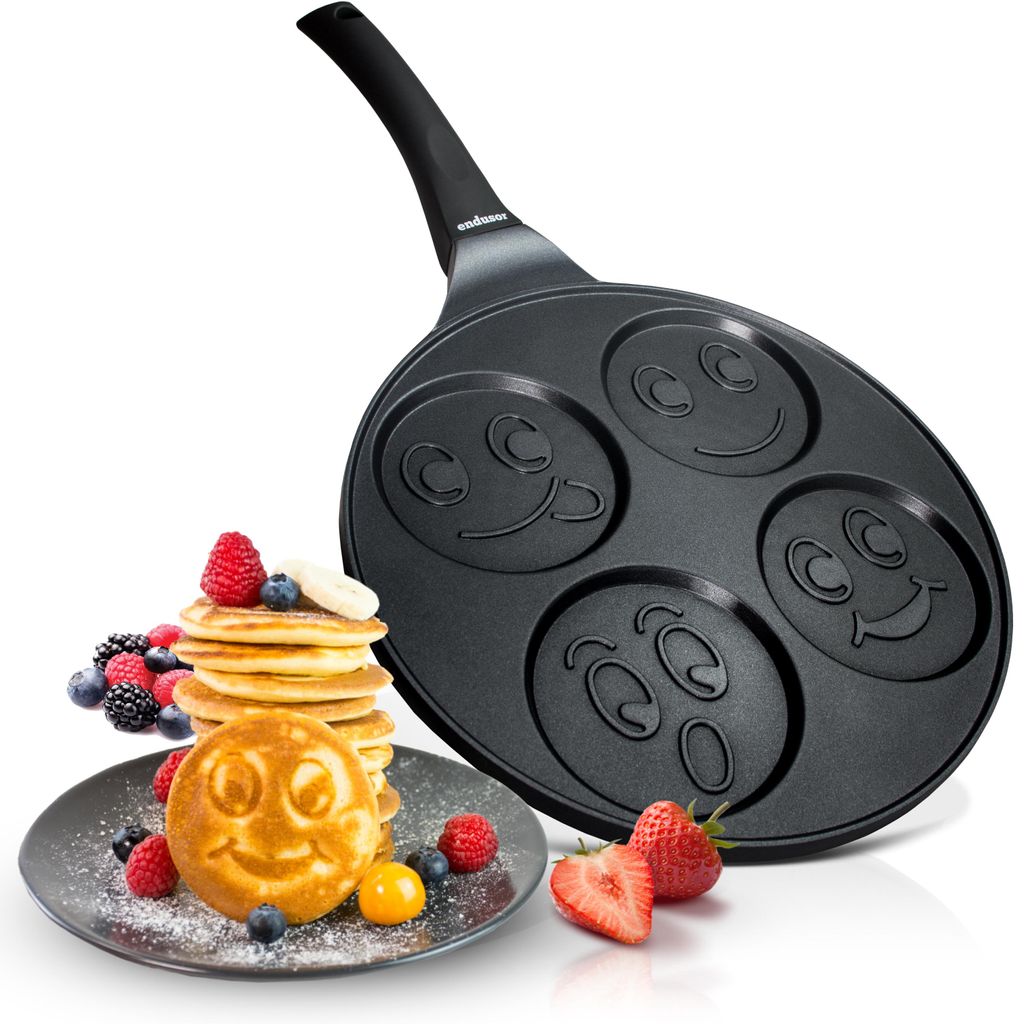 padella per pancake endusor per induzione con rivestimento antiaderente per bambini con motivo smile