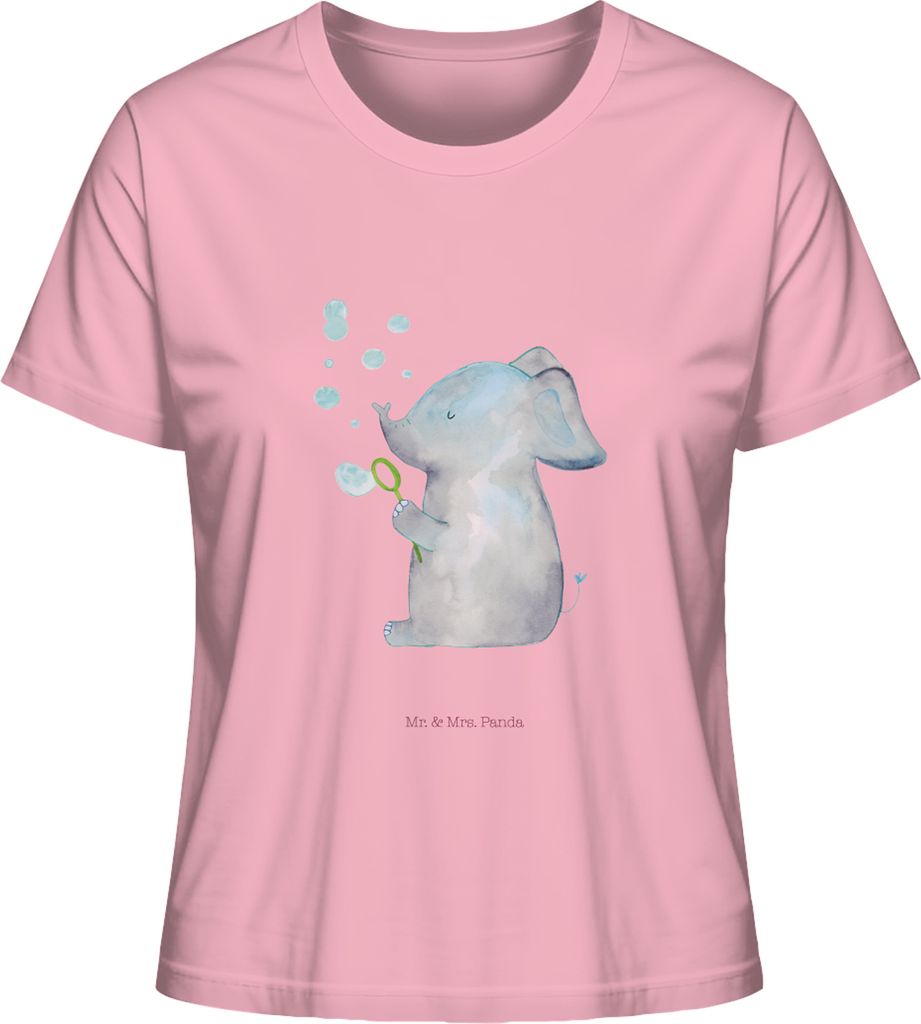 Mr. & Mrs. Panda Oberteil Damen Elefant Seifenblasen Größe XL - Baumwolle Pink - Geschenk, Liebesspruch, Basic Shirt, Lustige Sprüche, Elefanten...