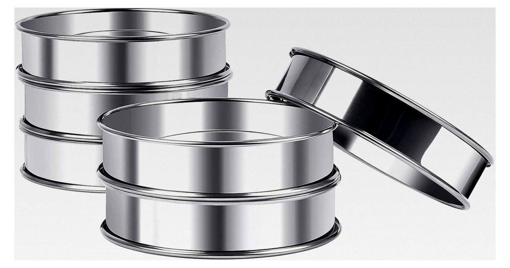 Dessertringe, 6 Stück, 10,5 cm, runde Muffinringe, Backringe aus Edelstahl für Torten, Gebäck und Kuchen