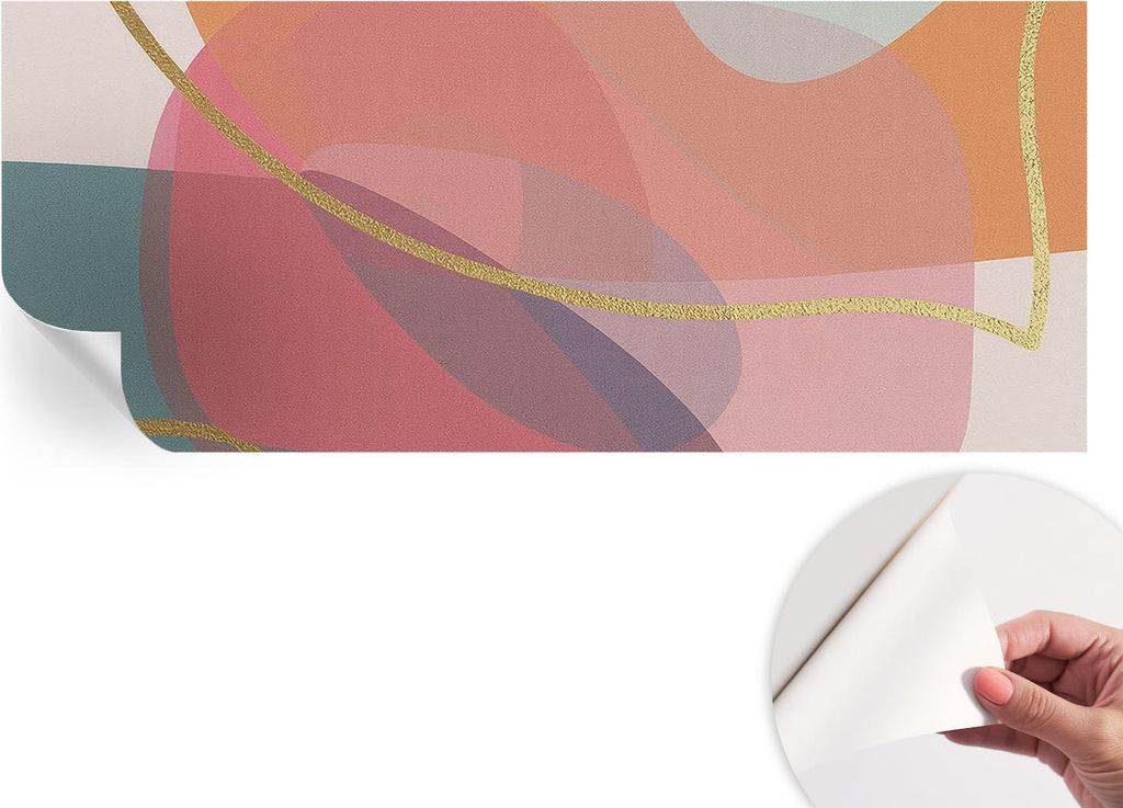 Selbstklebende Wandtapete - Dekorative Tapete für Wohnzimmer - Klebefolie für Wandbilder - Tapetenfolie für Wanddekoration - 208x146 cm - Bunte ...