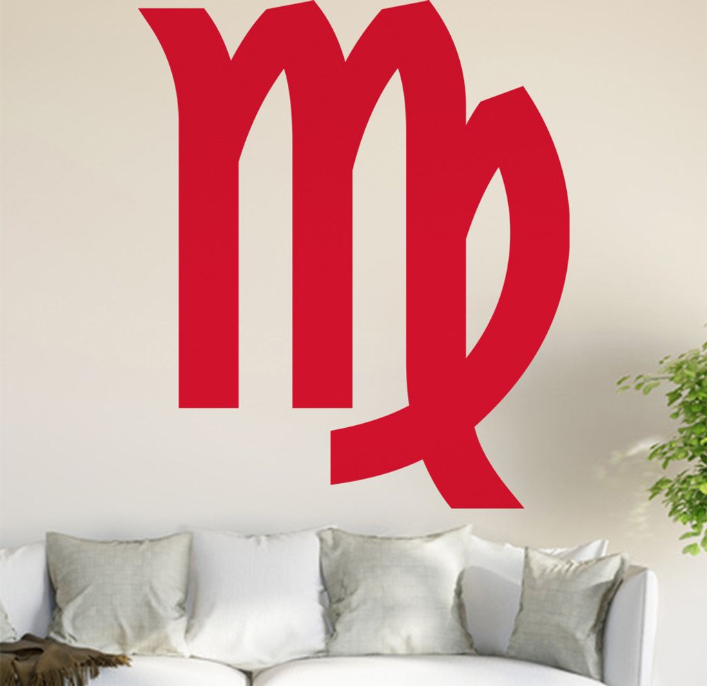 Sternzeichen: Jungfrau Wandtattoo in 6 Größen - Wandaufkleber Wall Sticker - Dekoration, Küche, Wohnzimmer, Schlafzimmer, Badezimmer