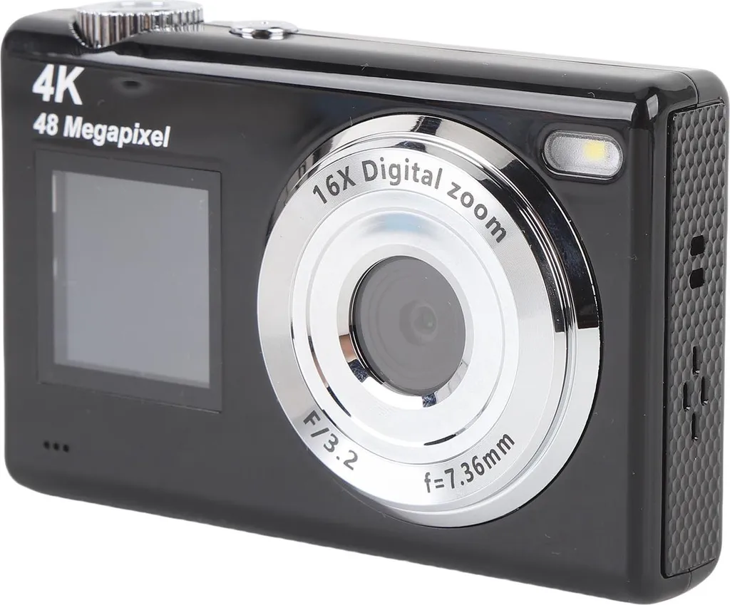 Macchina Fotografica 4K 48MP Selfie Vlog: Autofocus e Zoom 16x Nero