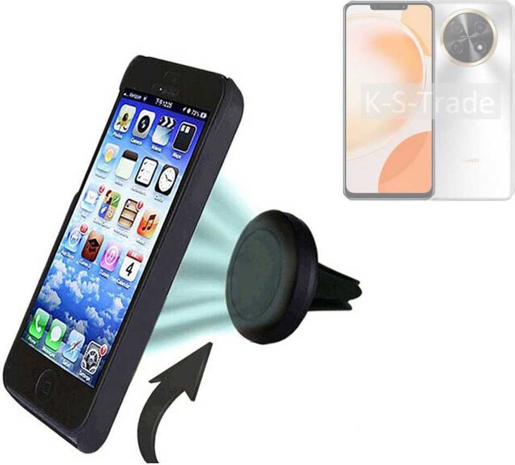 K-S-Trade Kompatibel mit Huawei nova Y91 Auto Handy Halterung KFZ Halter Lüftungsgitterhalterung Air Vent mount Smartphone Halter