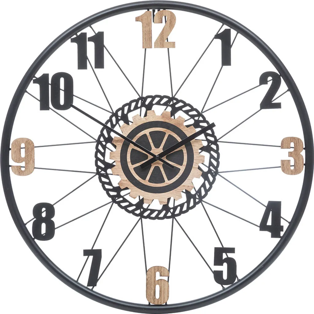 Horloge murale 65 cm Essonne en métal et bois - Design chic et vintage