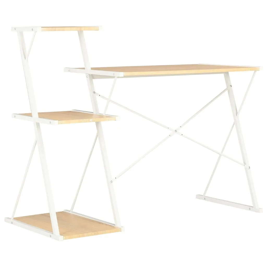 Recensione Scrivania The Living Store 116x50x93 cm Bianco Rovere - 4