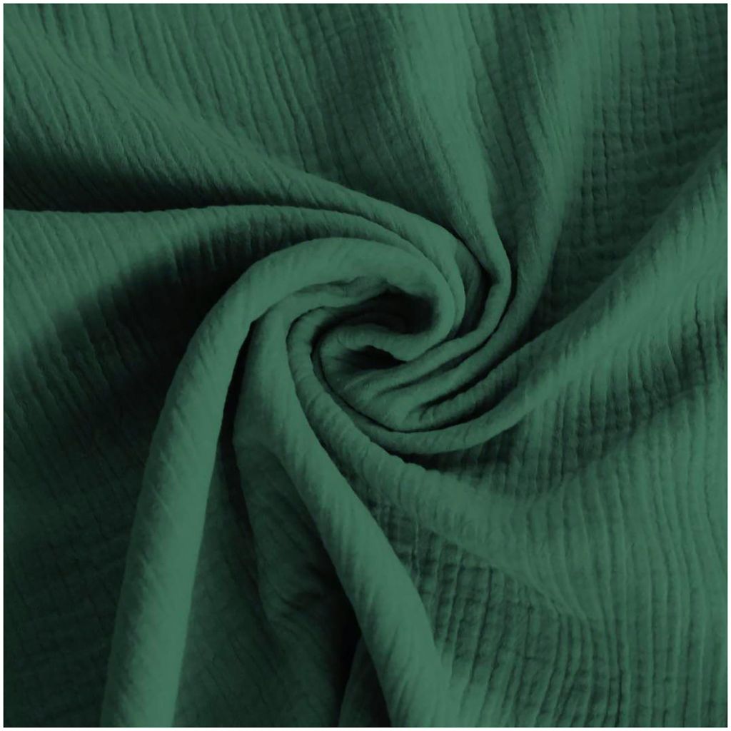 50x130cm Musselin Stoff uni Oeko-Tex zertifiziert Meterware Mulltuch Baumwolle dunkelgruen