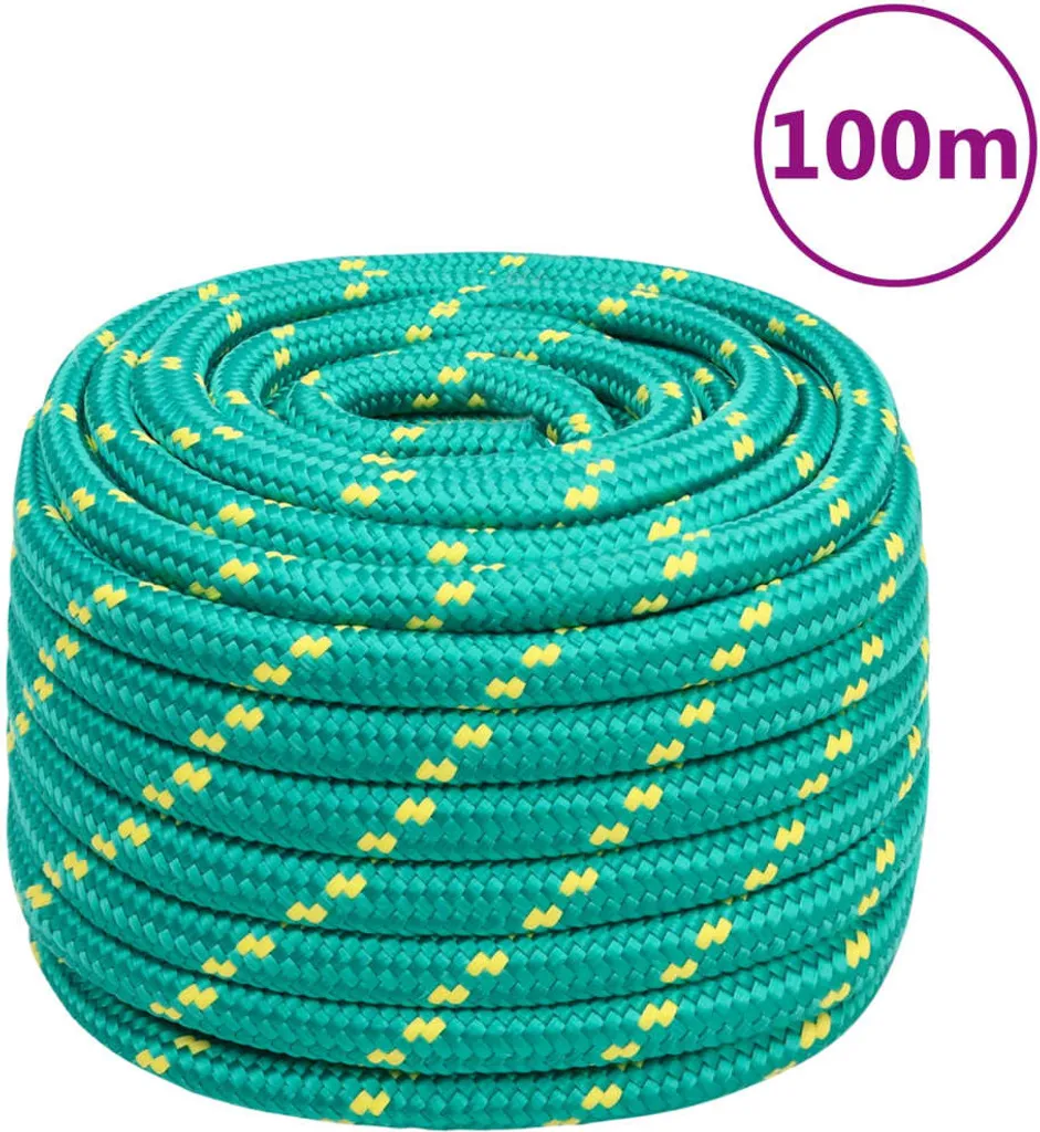 Corde en polypropylène vert 20mm pour amarrage et levage - Bobine 100m