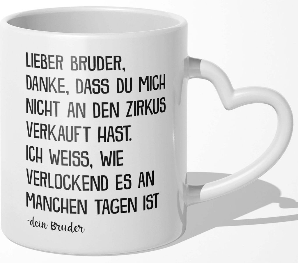 22Feels Bruder Geschenk von Bruder Geburtstag Weihnachten Geschwister Jungs Tasse Männer Teenager Kaffeetasse Bruderherz Big Bro Lil Bro (Herzhenk...