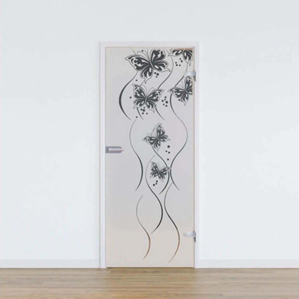 Pertura Glastür Komplettset Glera Butterfly 02 709x1960x8 mm Rechts inkl. Studio Beschlag Edelstahl unverschließbar