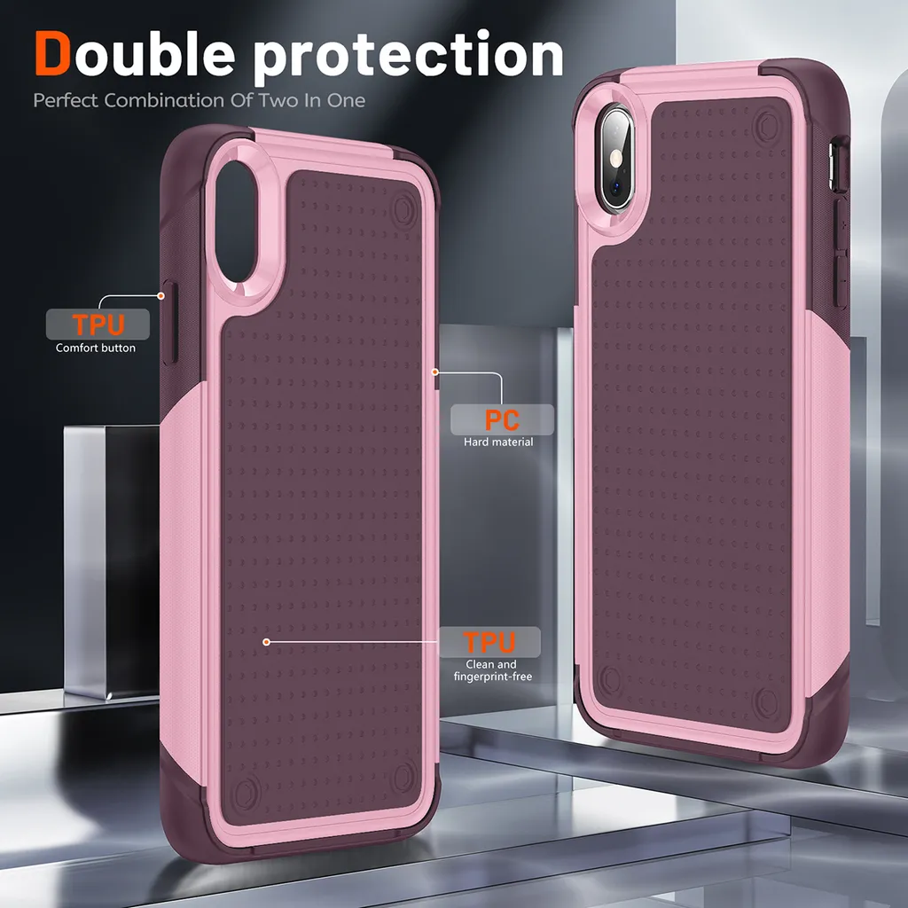 Custodia Protettiva iPhone XS Max Grado Militare 2in1 Rosa - 3