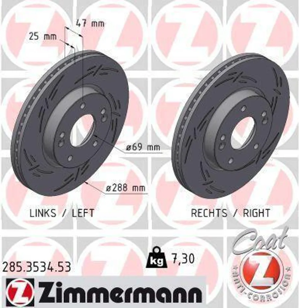 Éliminez les Vibrations : Disque de Frein Zimmermann Hyundai i30 PDE