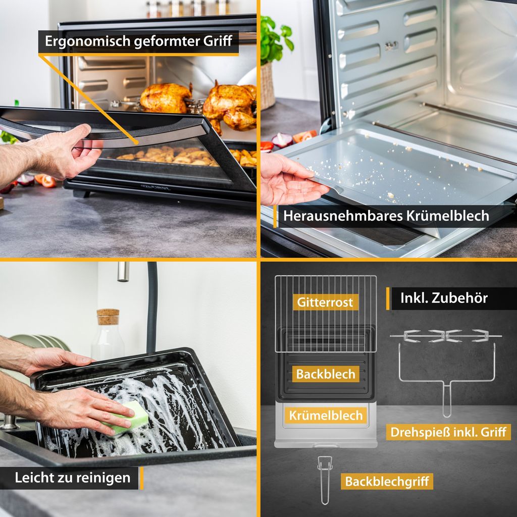 TZS First Austria Minibackofen 60L, Pizzaofen mit Umluft Produktbild 6