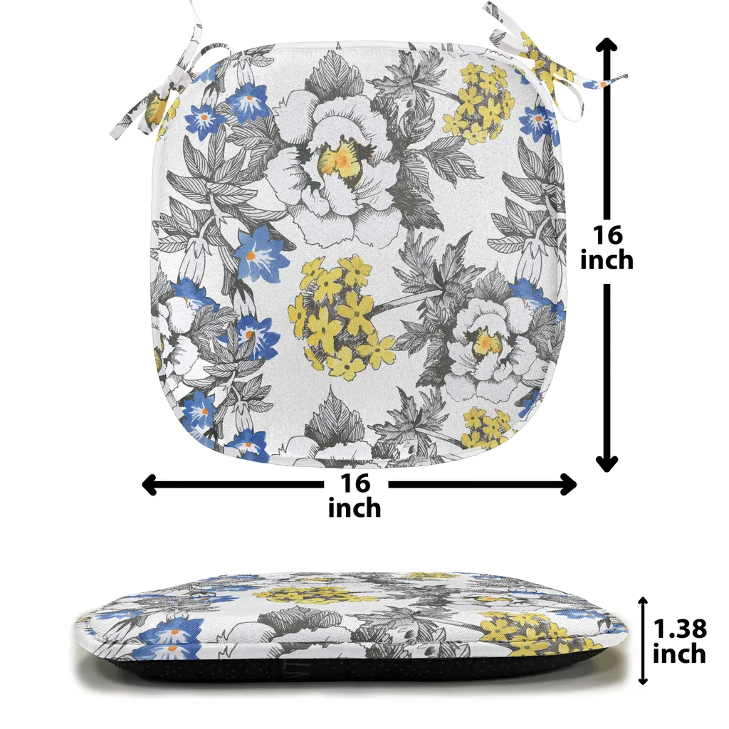 Coussin décoratif imperméable avec sangles 40x40 cm gris jaune - 8pcs - 2