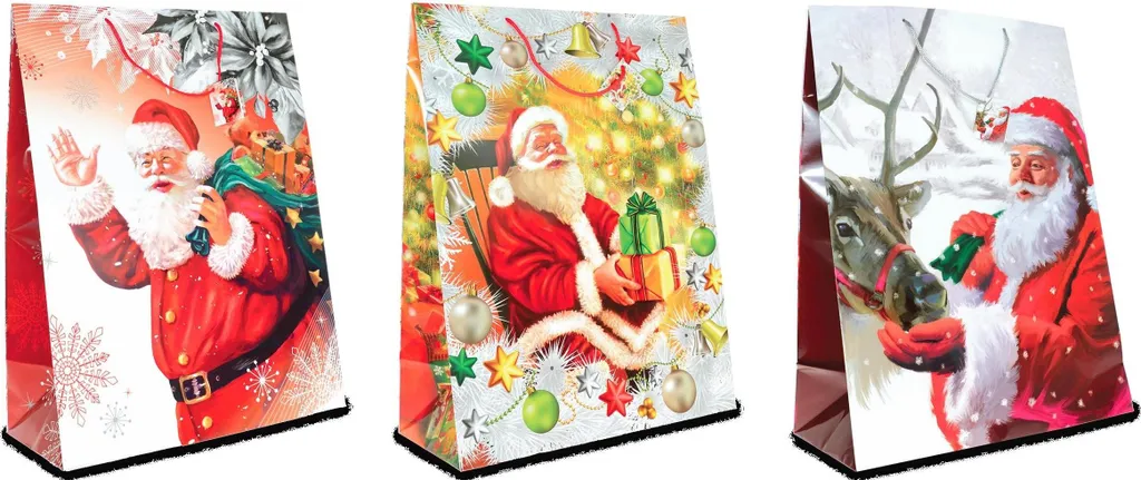 Sac de Noël laqué Santa Jumbo 560x400x200mm - Grand Format Brillant
