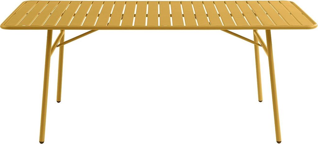 Gartentisch - L. 160 cm - Metall - Senfgelb - MIRMANDE von Produktbild 