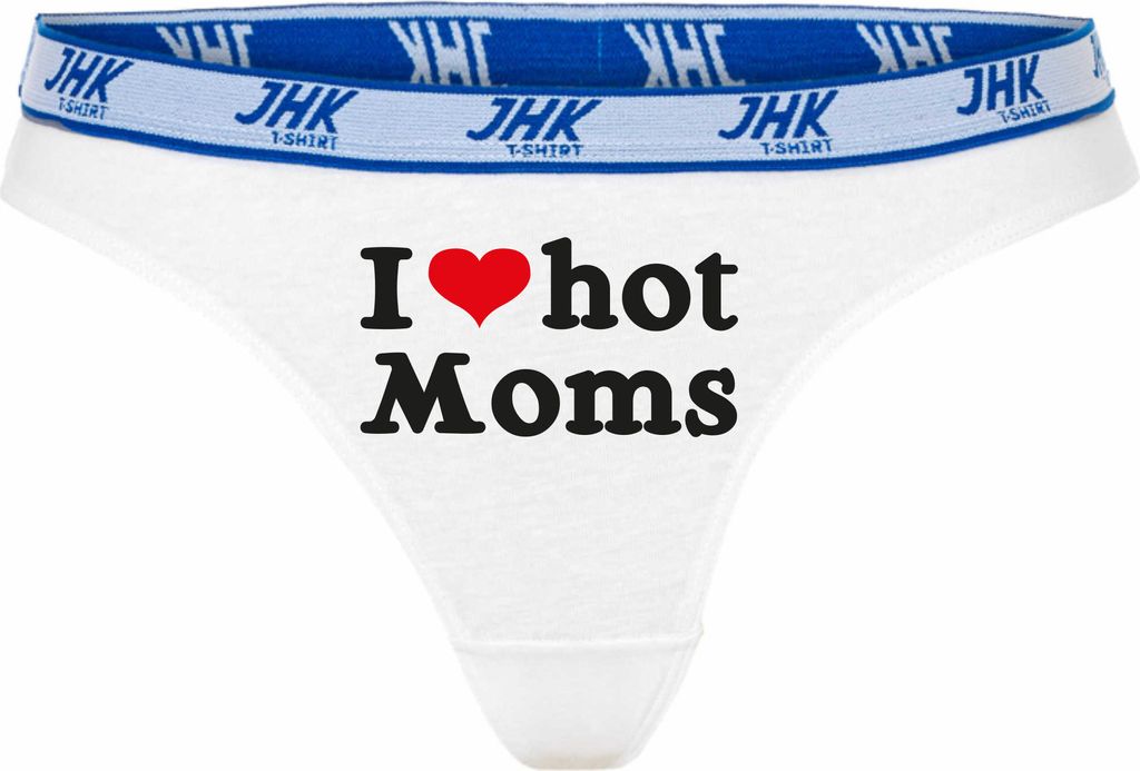 Damen Thong Slip - Boxer-0049-woman-white-h-L - weiß - L - hinten - I Love Liebe Mums - lustiges Motiv - Spruch - Unterwäsche - Unterhose - Freiz...