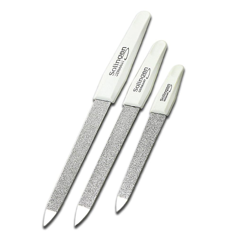 SMI 3-tlg Solingen Saphirnagelfeile Set Saphir Nagelfeilen Doppelseitige Maniküre Pediküre Nagelfeile Fein/Grob - Germany