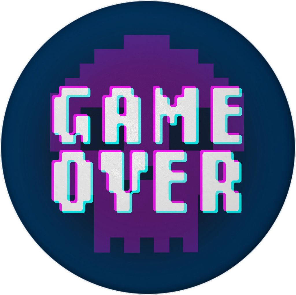 Game Over Totenkopf Magnet rund für Zocker