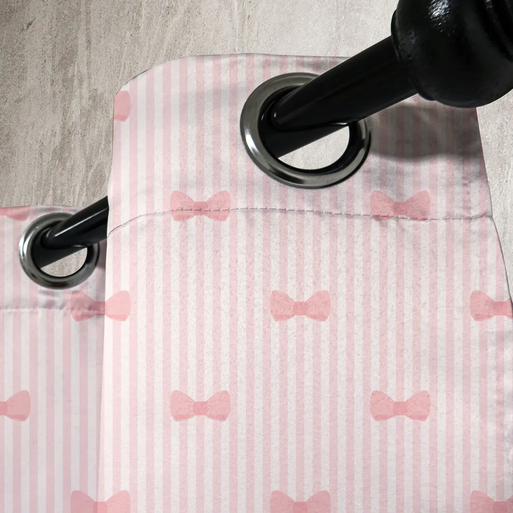 ABAKUHAUS Tenda con occhielli per bambini, strisce verticali con illustrazione colorata di palette e moschette, grazioso biglietto di San Valentino, tende decorative a 2 pannelli per finestre, 280 cm x 245 cm, rosa pallido - 4