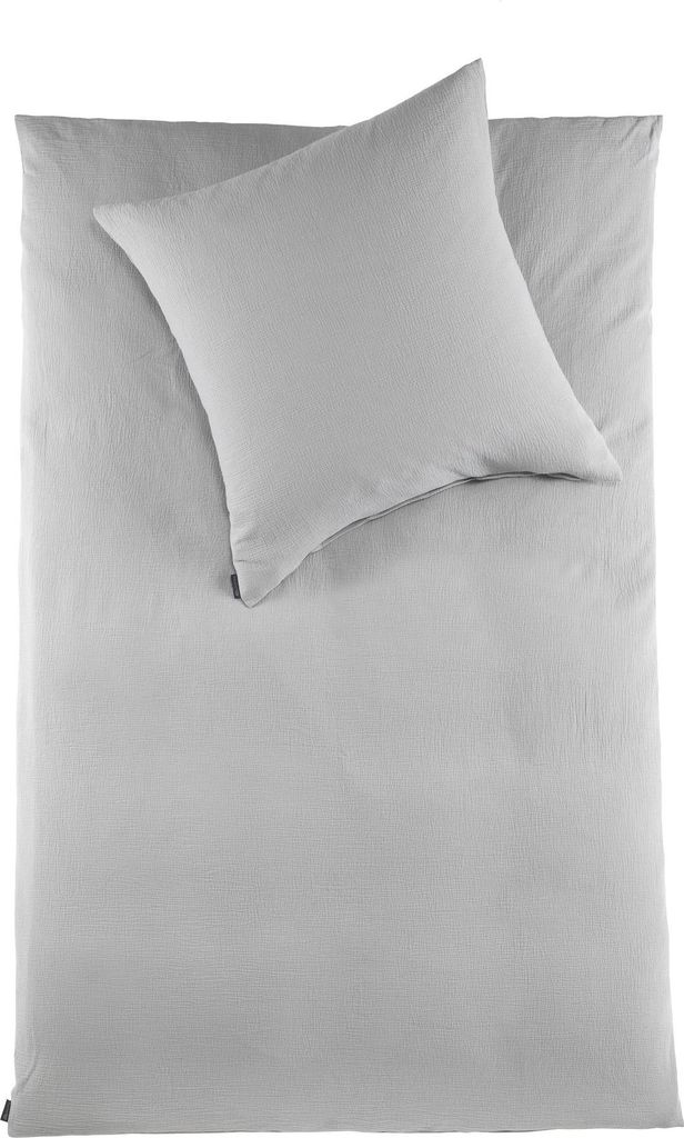 Musselin Bettwäsche - 80x80 135x200 cm - 100% Baumwolle - Silber Grau