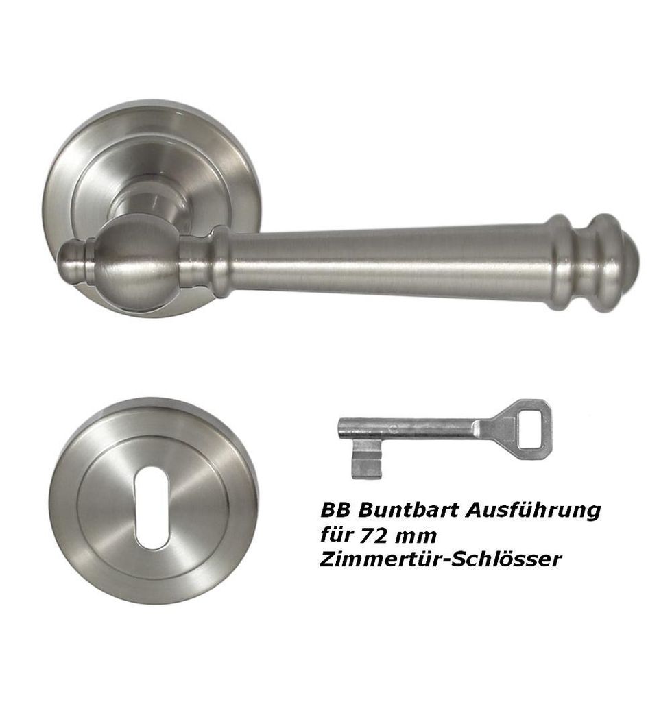 Massiv Messing Türbeschlag Kos R BB Nickelmatt Türdrücker Türklinke