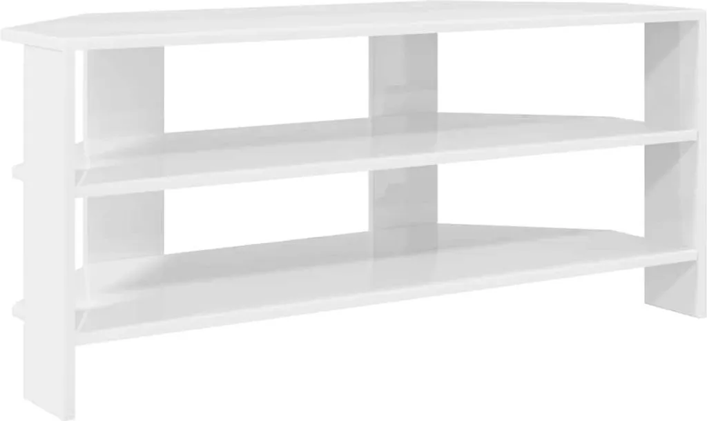 Porta TV Angolare Bianco Lucido 102cm - Design Minimal e Funzionale