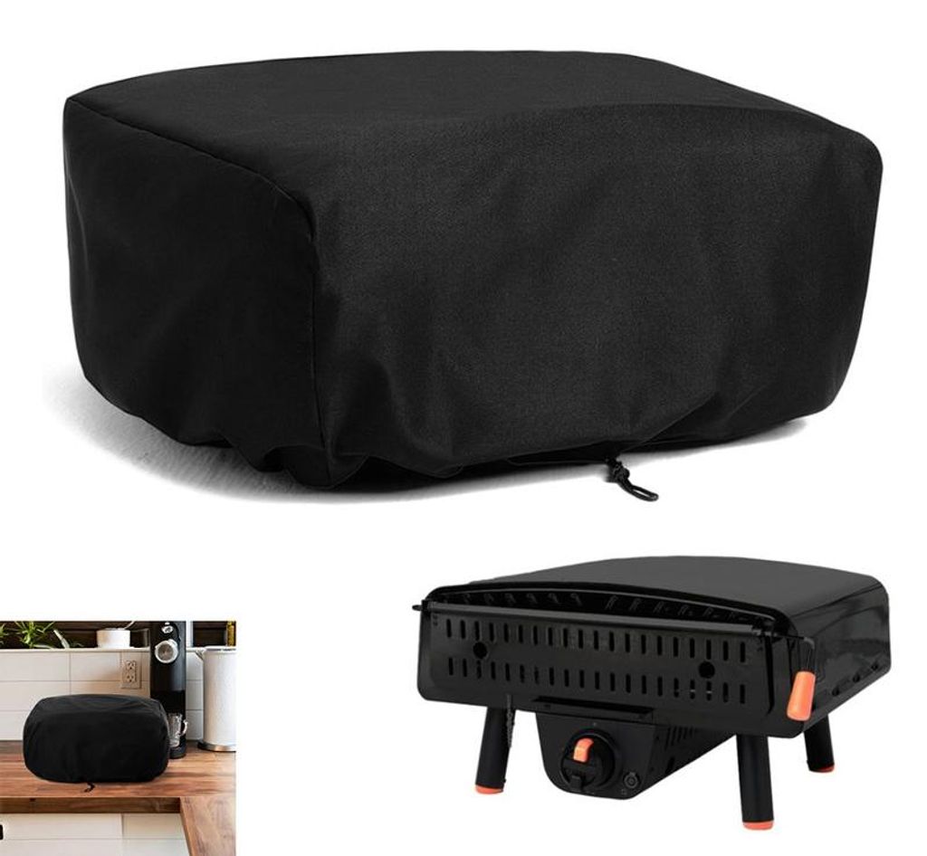 Pizzaofen Abdeckung 600D Polyester 56×56×29 cm wasserdicht UV Schutz mit Zugband Outdoor Tisch Pizzaofen Schutzhaube für Garten Terrasse Camping