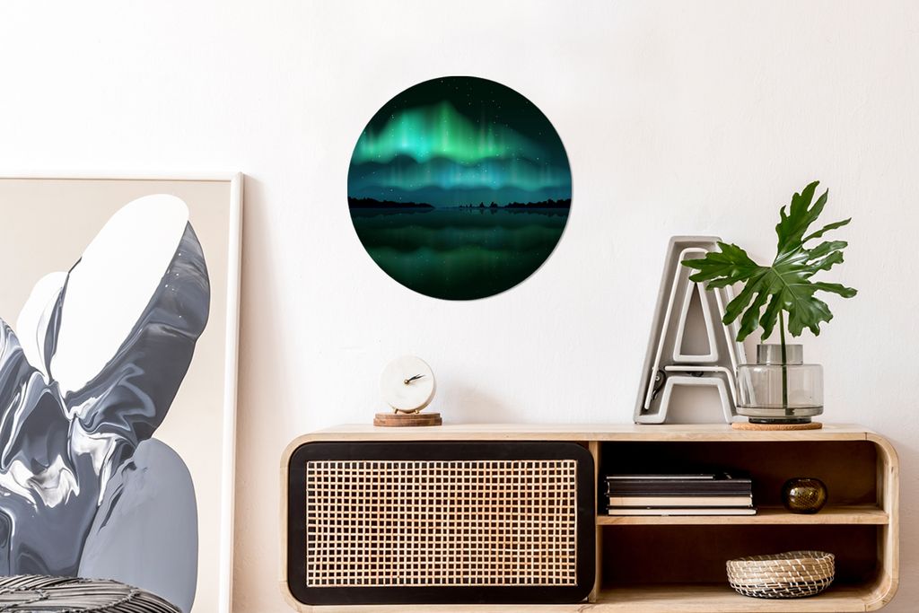 MuchoWow - Wand Bild - Wohnzimmer - Runde Bilder - Alubilder - Kunst für zu Hause - Aluminium - Wanddekoration