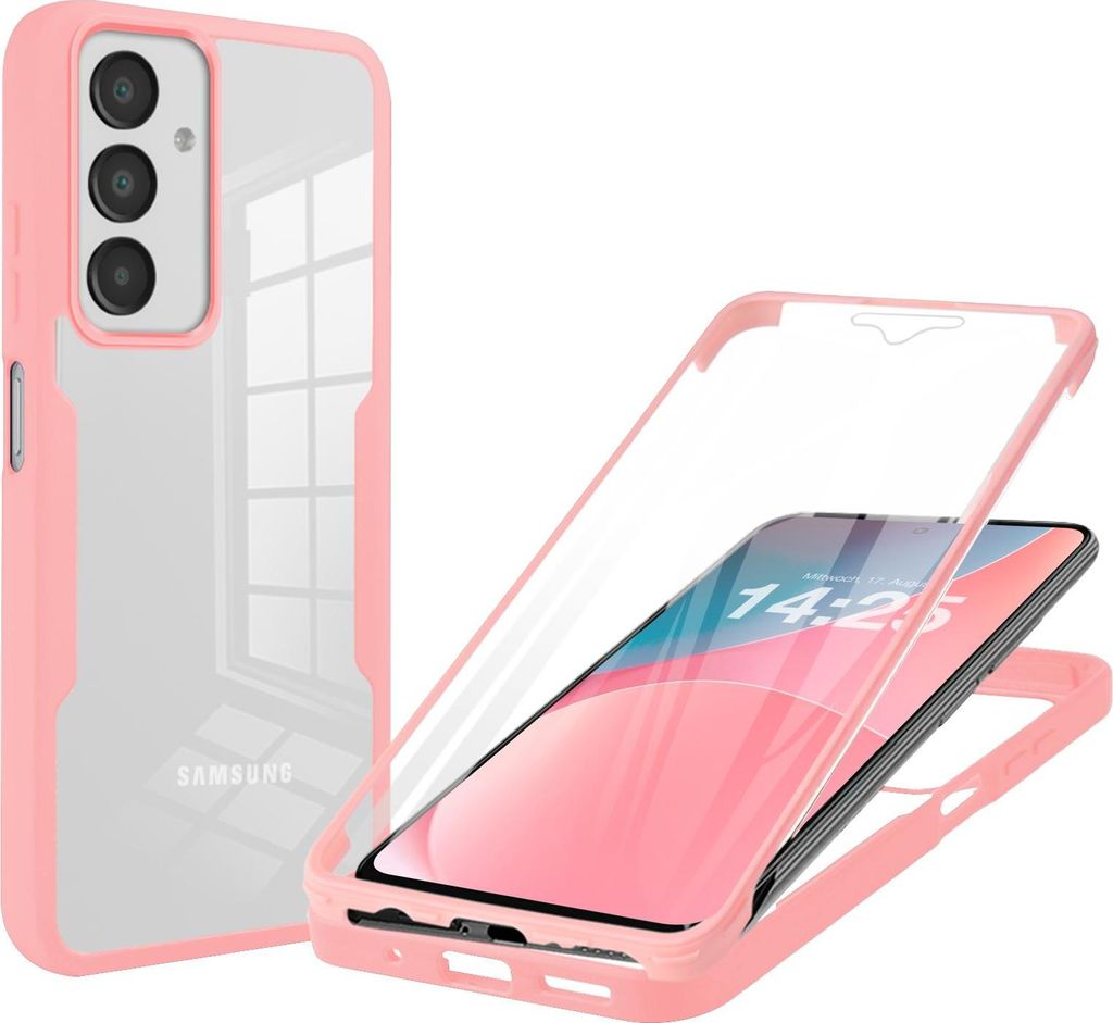 360 Grad Rundum Schutz Handyhülle für Samsung Galaxy A17 / A17 5G Full Cover Vollschutz Case Farbe: Rose