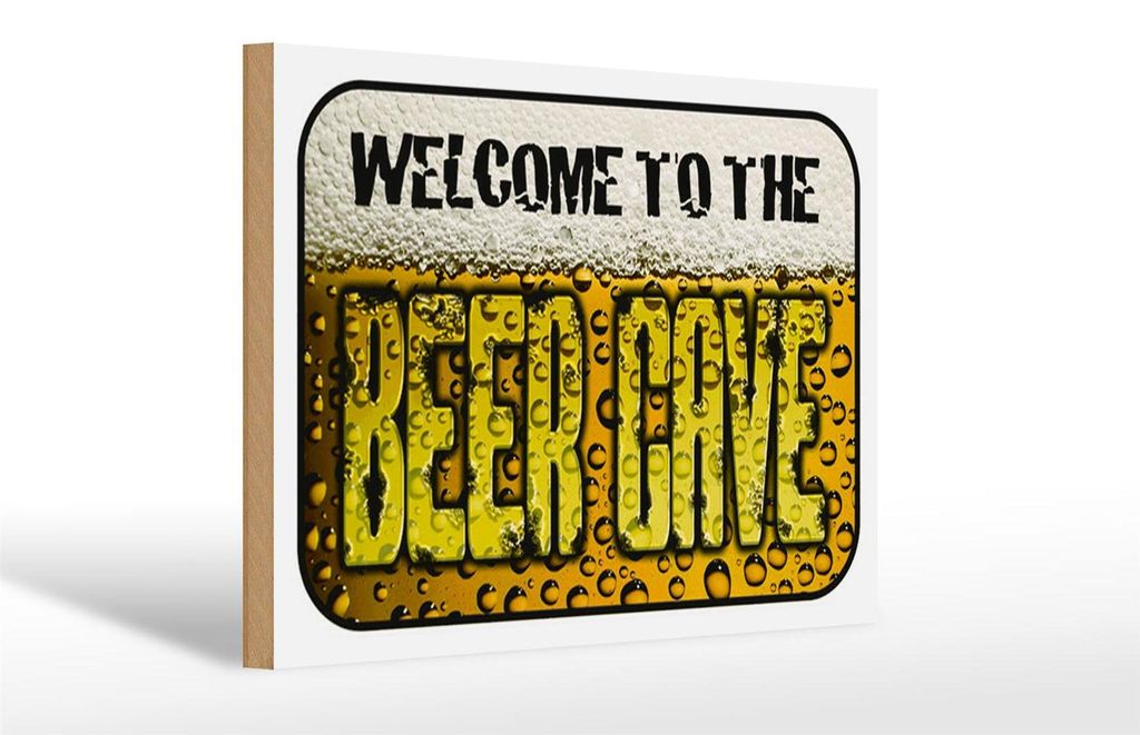 Holzschild Bier 30x20cm welcome to the beer cave