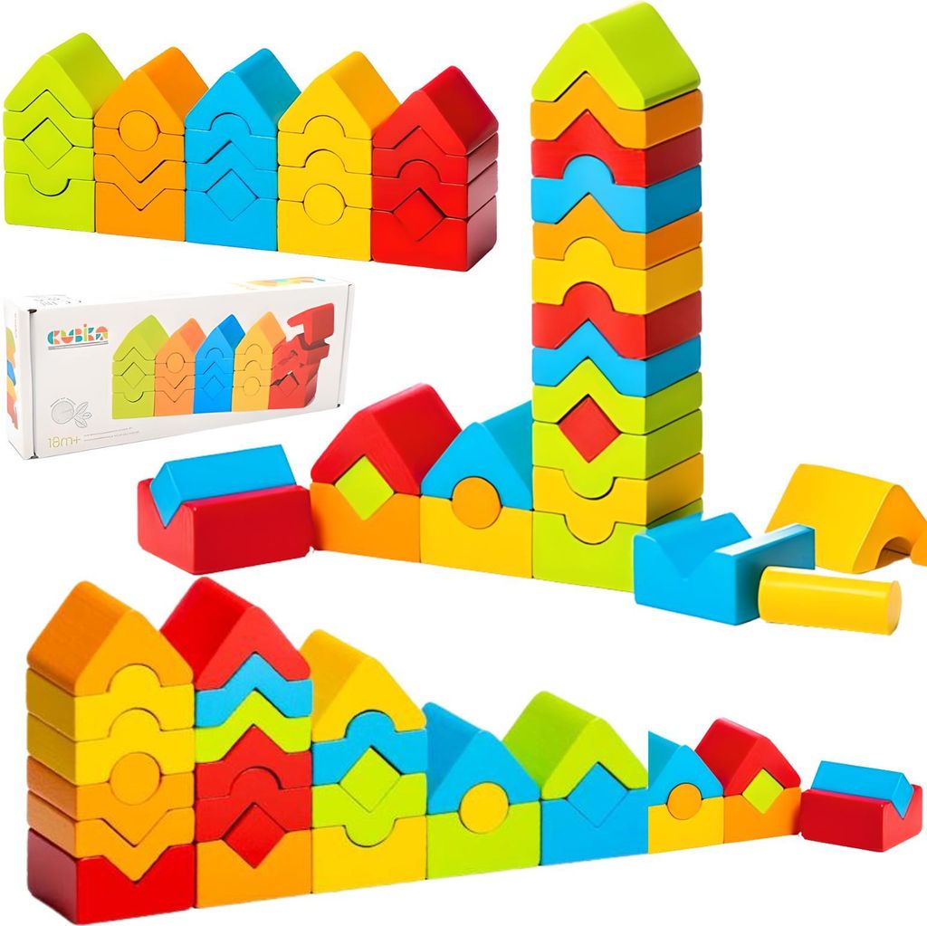 Set di costruzioni giocattolo in legno "torri" Cubika Immagine del prodotto 