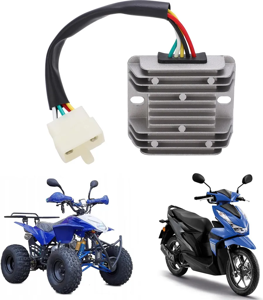 Regolatore di tensione per moto a 5 fili, raddrizzatore, connettore a testa piatta per 150 cc 250 cc PIT Quad Dirt Bike ATV 12 V