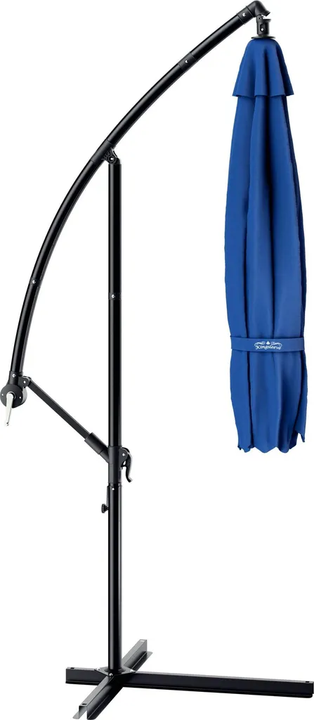 Parasol aluminium rouge Ø330cm protection UV50+ pour jardin et terrasse