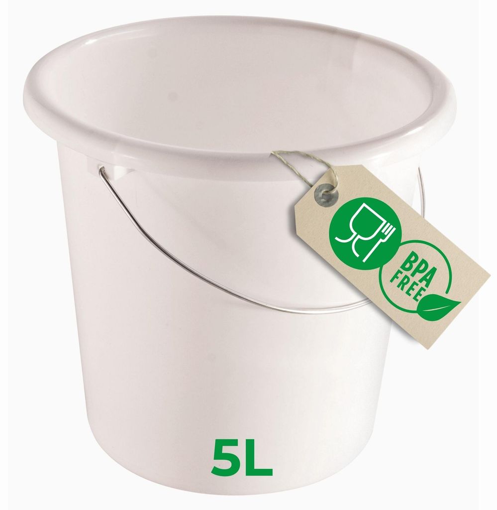 Novaliv Eimer 5L Weiß mit Maßeinteilung - Putzeimer 5 Liter Produktbild 