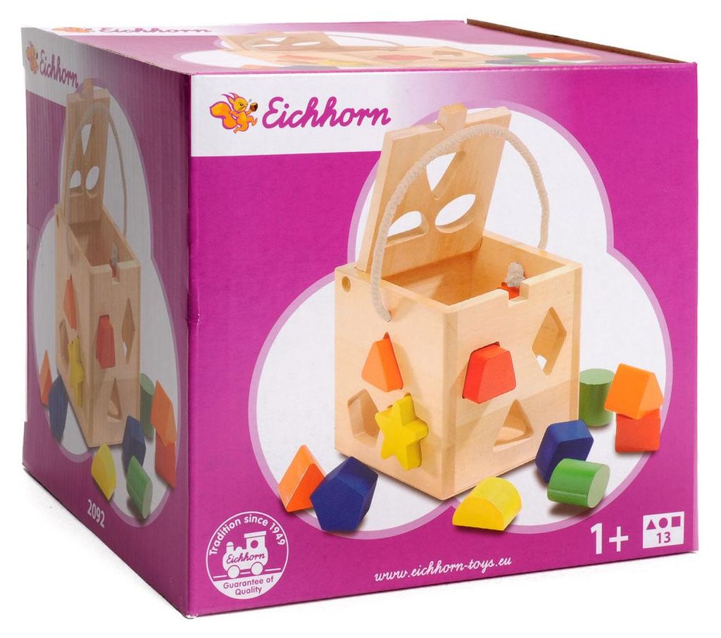 Eichhorn peg cube - drewniana kostka z 12 różnymi klockami Zdjęcie produktu 