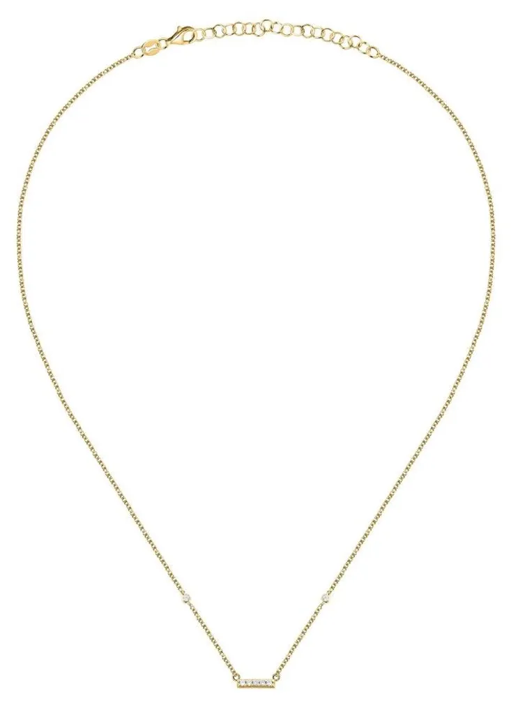Pendentif cube en zircone et collier en plaqué or pour femme chic 45cm