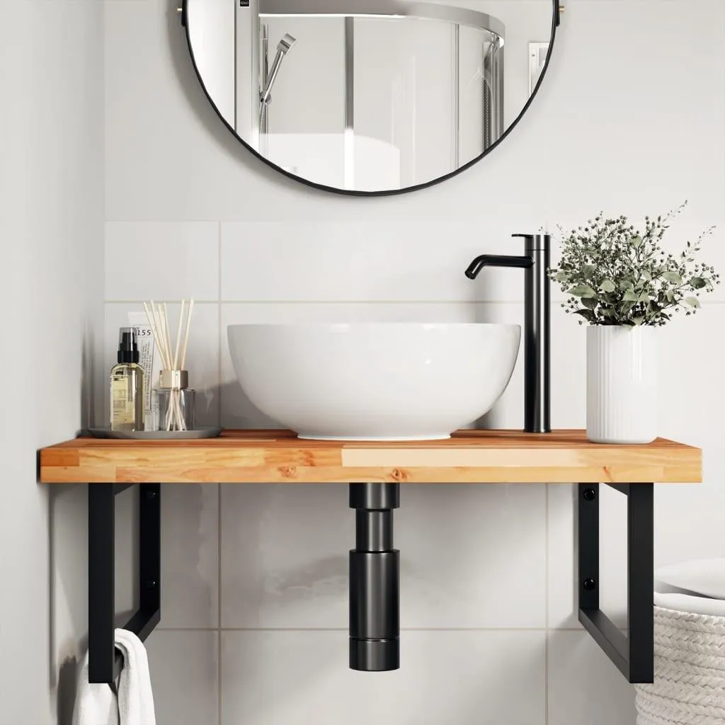 VidaXL Piano Lavabo Acacia 100x60x4 cm: Legno Massiccio con Finitura Olio