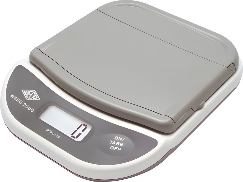 Wedo Elektronische Brief- und Päckchenwaage, 2000g/1g, weiß/grau