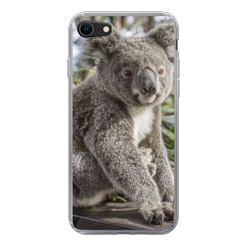 MuchoWow Handyhülle Schutzhülle Hülle für iPhone SE 2020 Koala - Regal - Pflanzen - Kinder - Jungen - Mädchen Silikon Softcase Handy Hülle ...