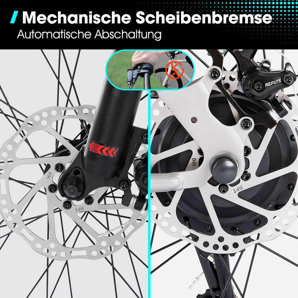 Hiland 26 Zoll Herren Damen Elektrofahrrad, 7 Gang Produktbild 5
