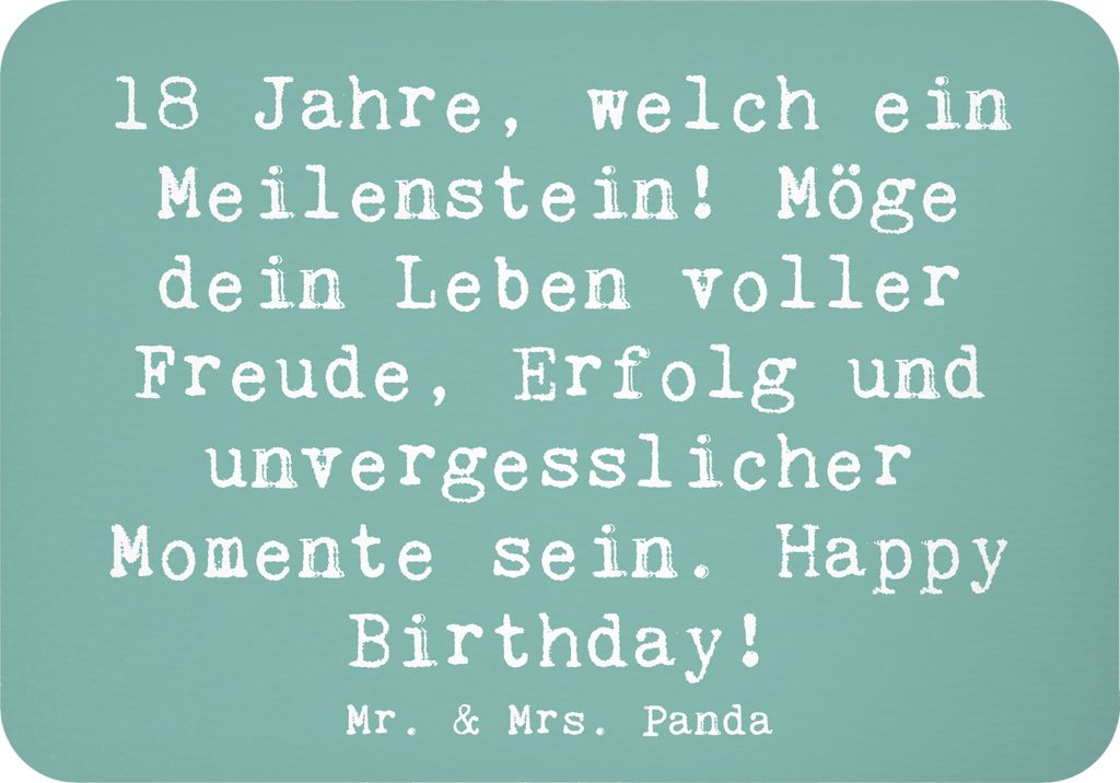 Mr. & Mrs. Panda magnet Spruch 18. Geburtstag Meilenstein - Meeresbrise - Geschenk, Kühlschrankmagnet, Notizhalter, Happy Birthday, persönliche E...