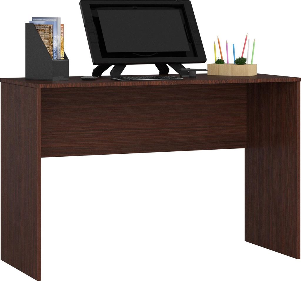 Schreibtisch – Bürotisch – Büroschreibtisch – 120 cm – Dunkelbraun – Klare Form für produktives Arbeiten