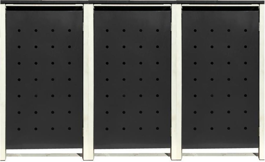 3 Tailor Mülltonnenboxen Basic für 240 Liter Tonnen /Stanzung 7 /Schwarz / Grau