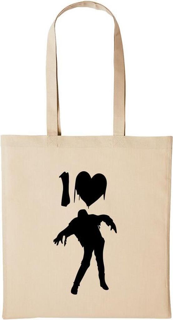 Huuraa Baumwollbeutel I Love Zombies Geschenk Einkaufstasche Natural 10 Liter Baumwolle I Love Zombies Accessoire