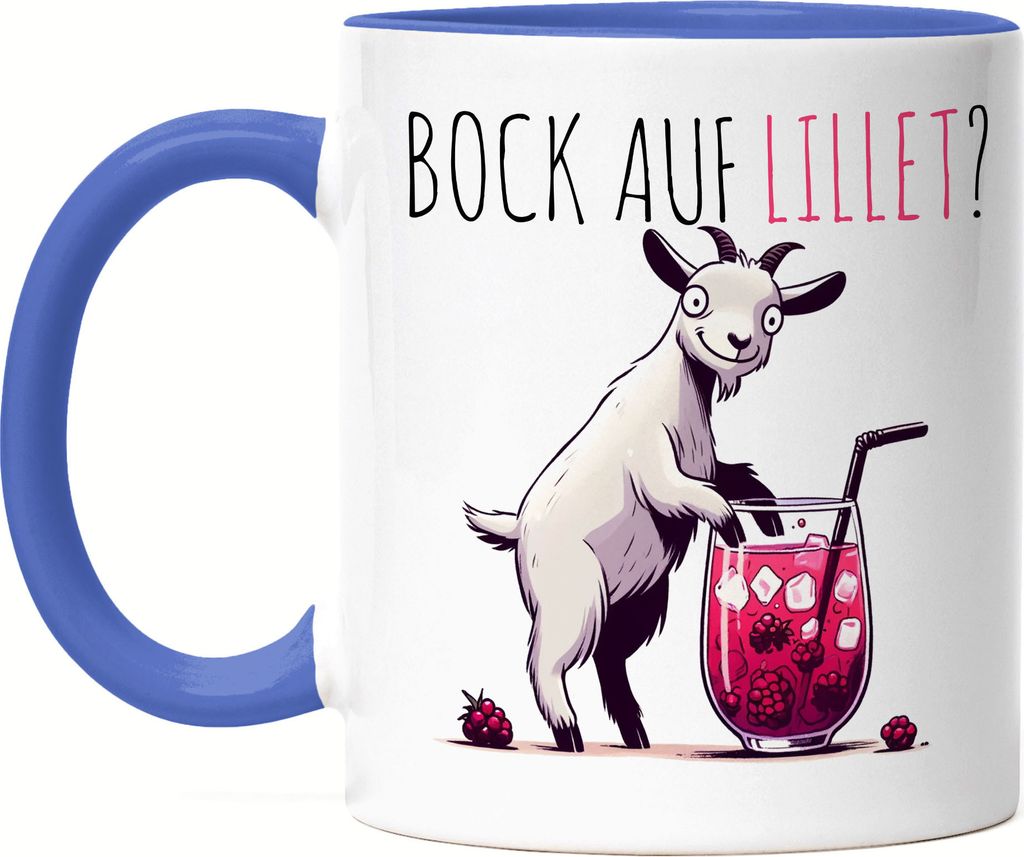 Bock auf Lillet Glas Lillet Ziegenbock Tasse Blau - Sommer Aperitif