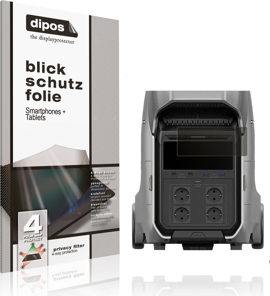 Blickschutzfolie für EF Ecoflow Delta 3 Plus matt Schutzfolie Folie Display Schutz dipos